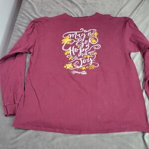 Blessed Girl Womens Long‎ Sleeve Maroon Graphic T-Shirt Romans 15:13 Size XL